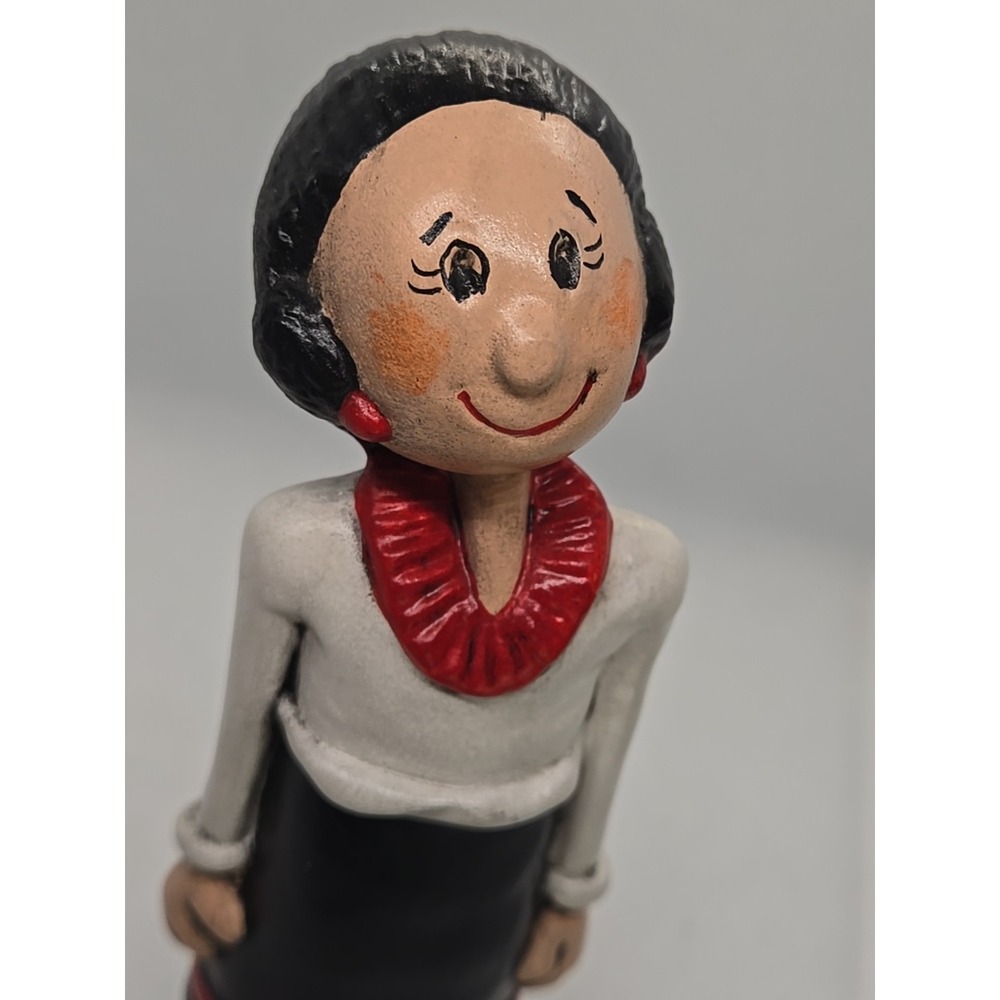 Vtg Popeye Olive Oyl Ceramic Figurine Sailor 6" Tall Signed On Bottom - Picture 9 of 10
